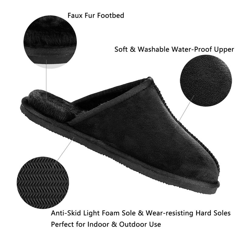 CLPP'LI Mens Slip on Slippers - Black - 11 - Image 3